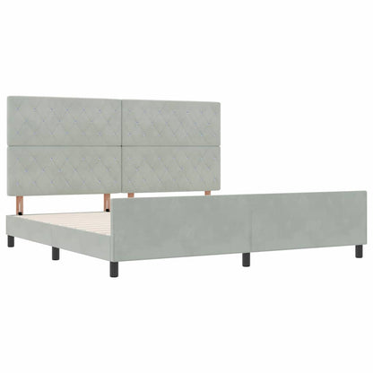 Struttura del letto Grigio chiaro 200 x 200 cm Velluto - homemem39