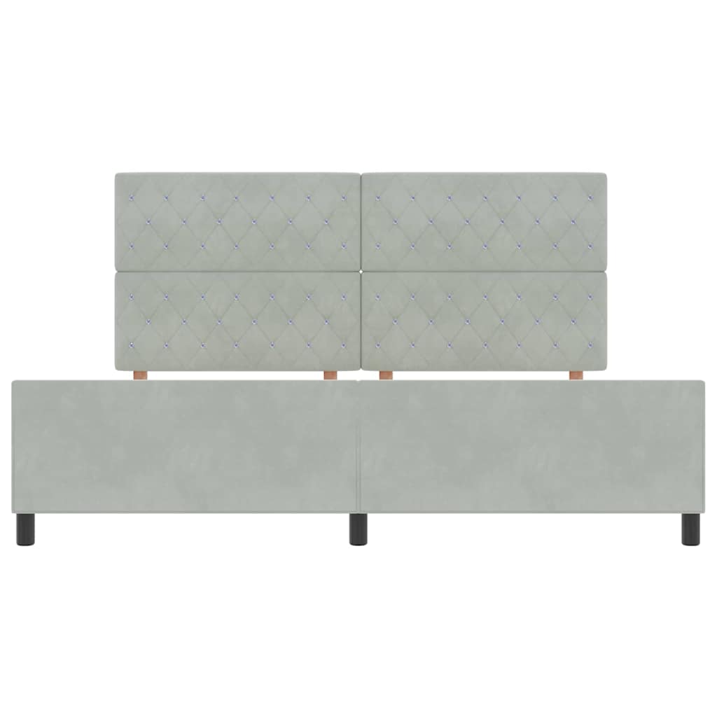 Struttura del letto Grigio chiaro 200 x 200 cm Velluto - homemem39