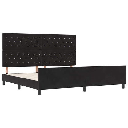 Struttura del letto con testiera Nero 200 x 200 cm Velluto