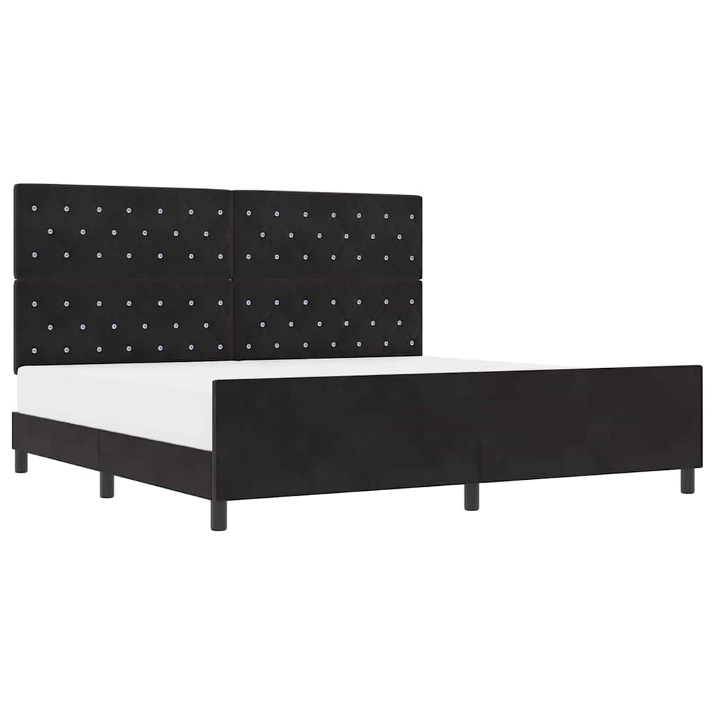 Struttura del letto con testiera Nero 200 x 200 cm Velluto