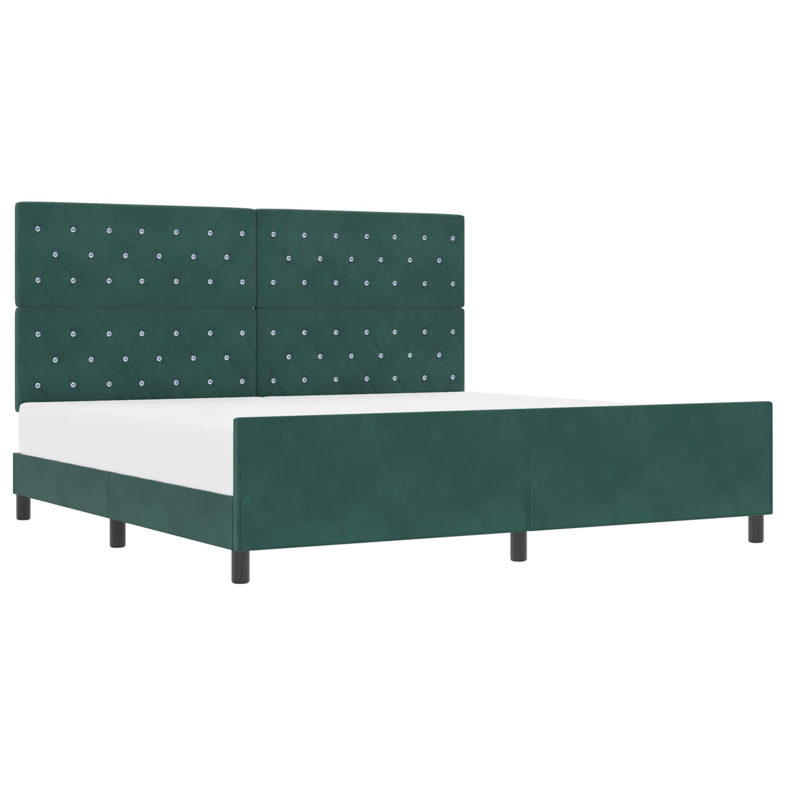 Letto a molle con testiera Verde Scuro 200 x 200 cm Velluto | homemem39