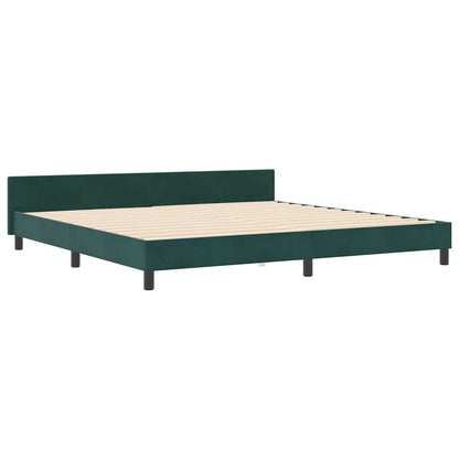 Letto a molle con testiera Verde Scuro 200 x 200 cm Velluto | homemem39
