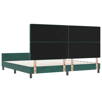Letto a molle con testiera Verde Scuro 200 x 200 cm Velluto | homemem39