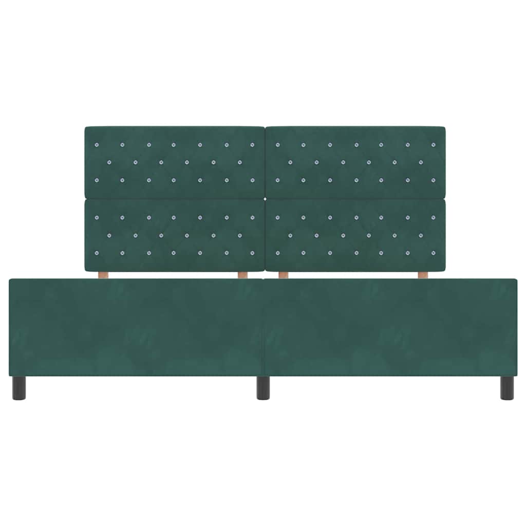 Letto a molle con testiera Verde Scuro 200 x 200 cm Velluto | homemem39