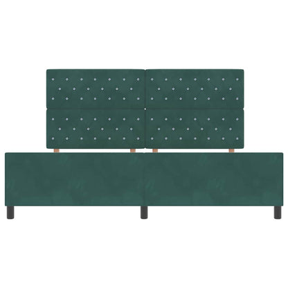 Letto a molle con testiera Verde Scuro 200 x 200 cm Velluto | homemem39