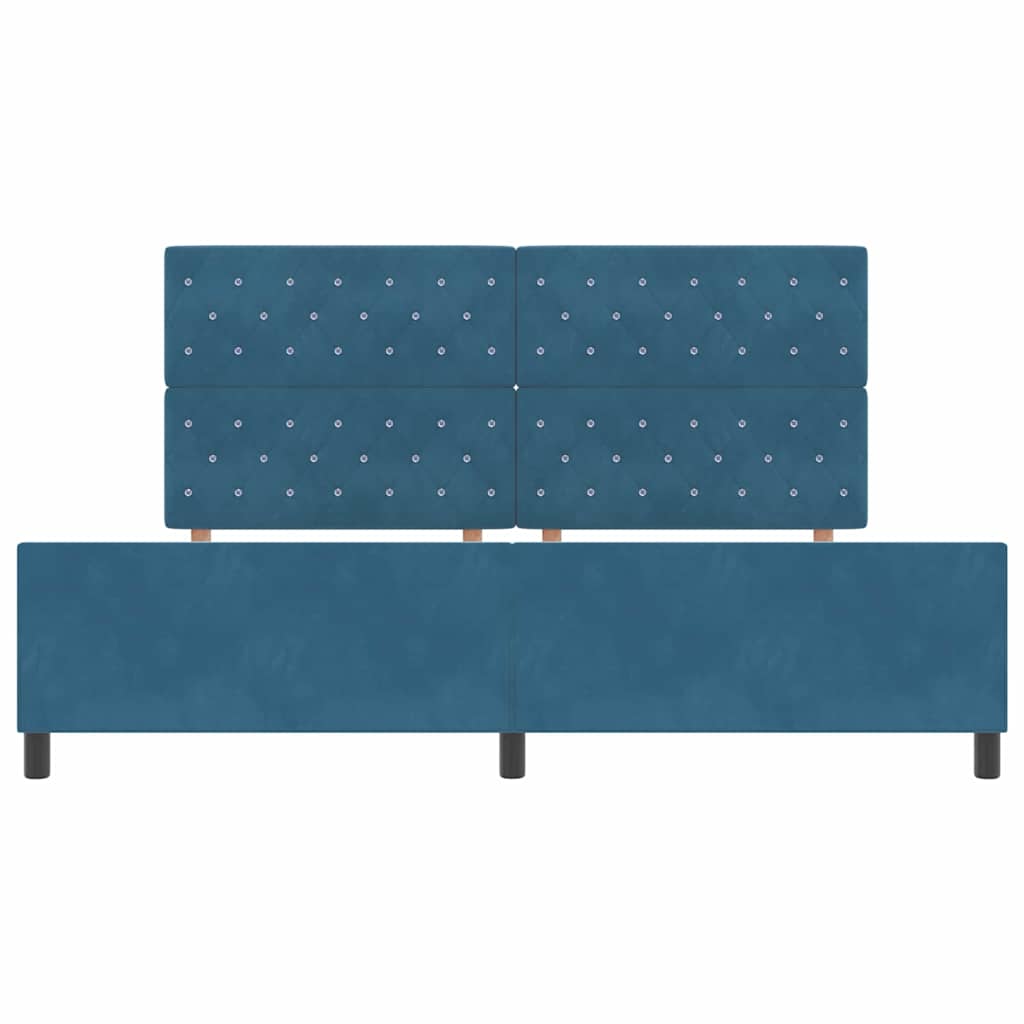 Struttura del letto con testiera Blu scuro 200 x 200 cm Velluto
