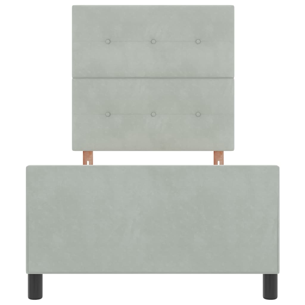 Letto a molle con testiera Grigio chiaro 80 x 200 cm Velluto | homemem39