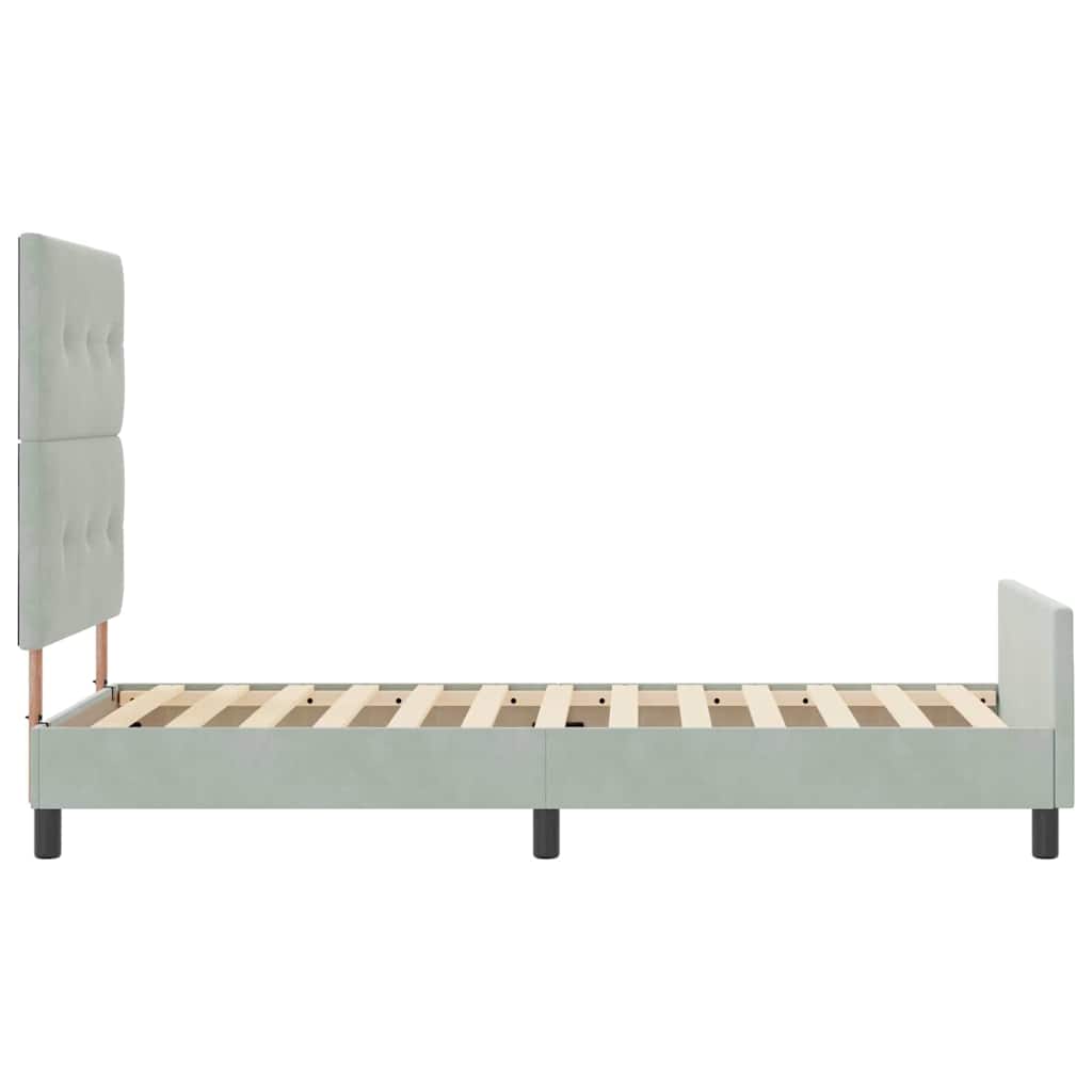 Struttura del letto Grigio chiaro 80 x 200 cm Velluto - homemem39
