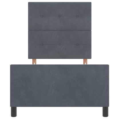 Letto a molle con testiera Grigio scuro 90 x 190 cm Velluto | homemem39