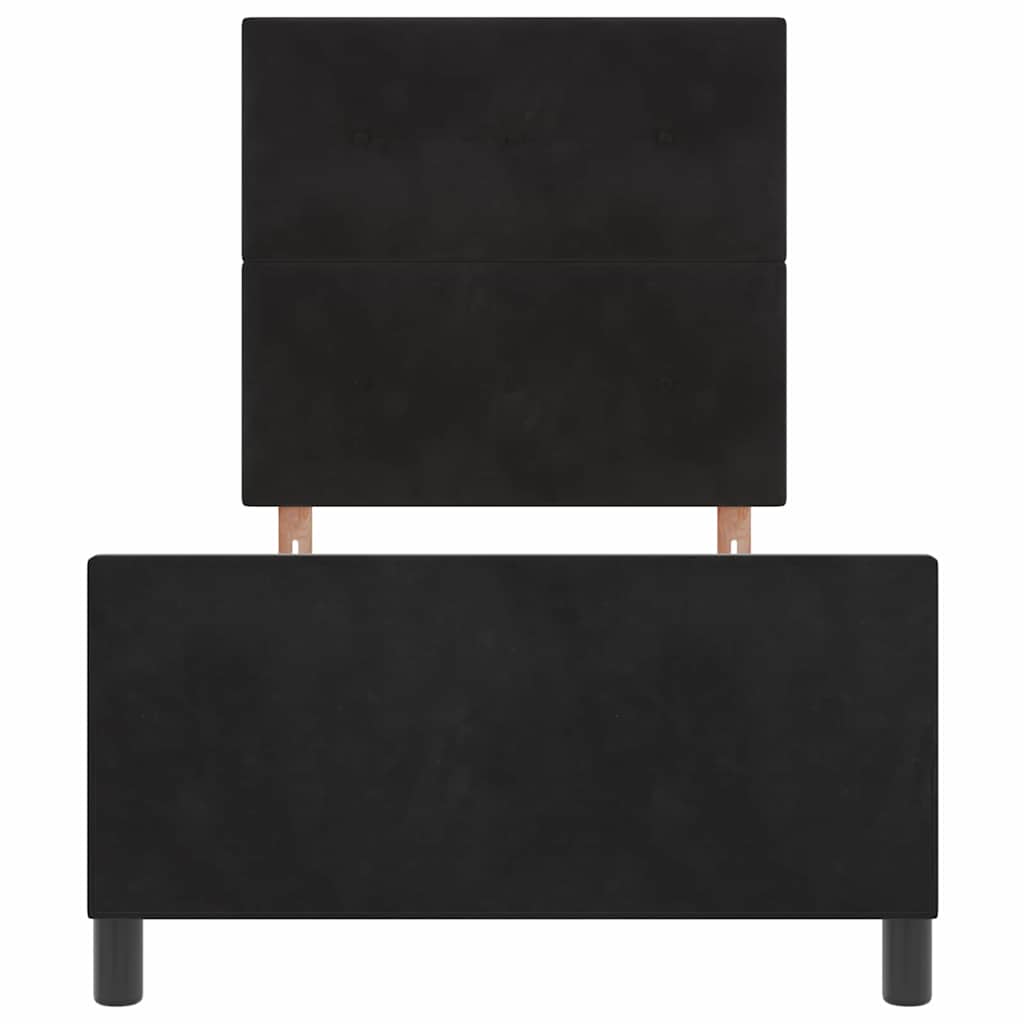 Letto a molle con testiera Nero 90 x 190 cm Velluto | homemem39