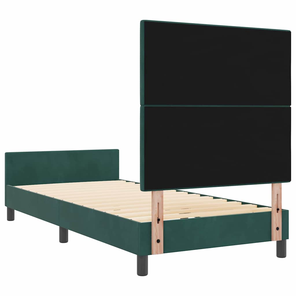 Letto a molle con testiera Verde Scuro 90 x 190 cm Velluto | homemem39