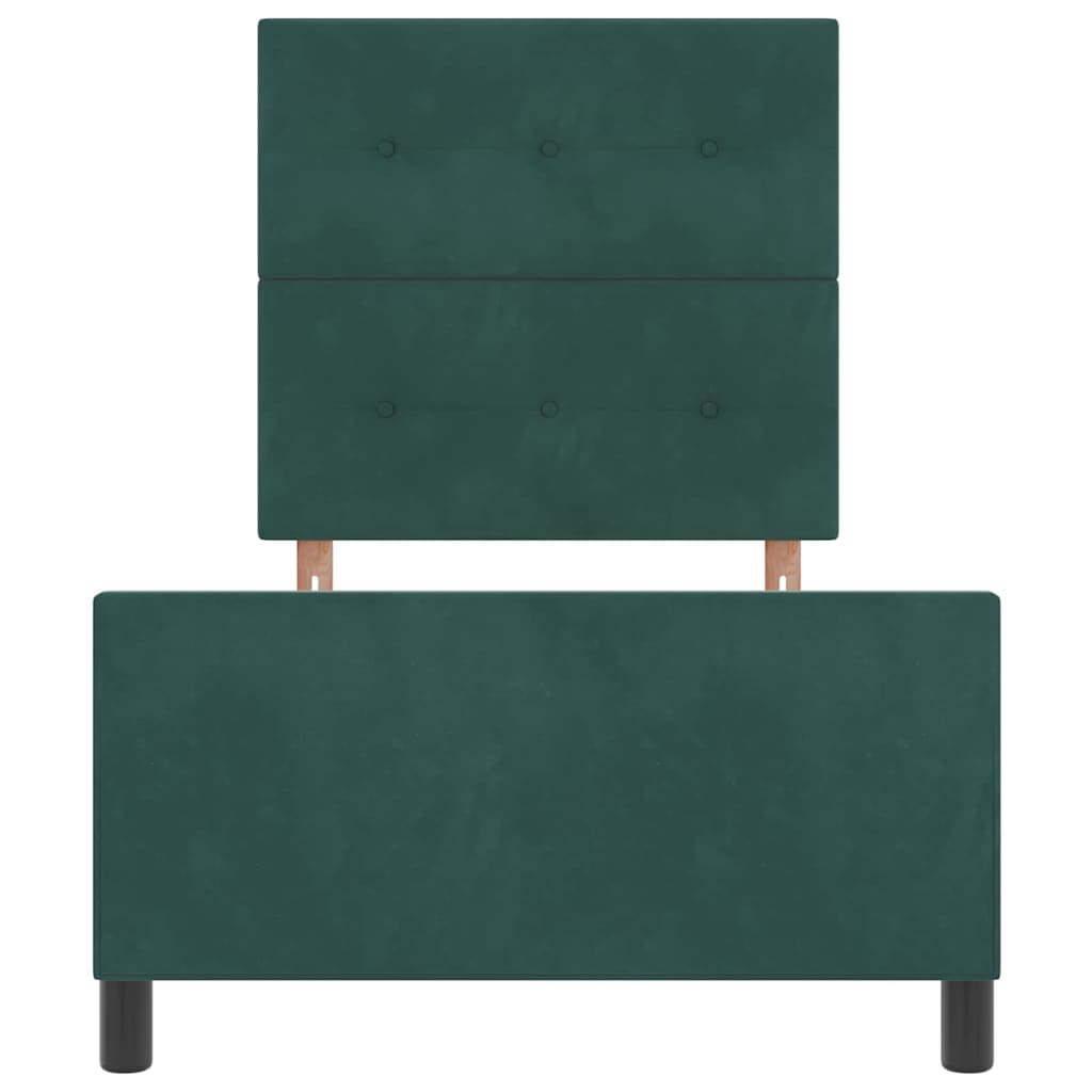 Letto a molle con testiera Verde Scuro 90 x 190 cm Velluto | homemem39
