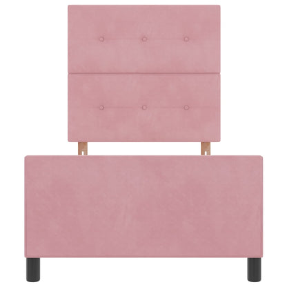 Letto a molle con testiera Rosa 90 x 190 cm Velluto