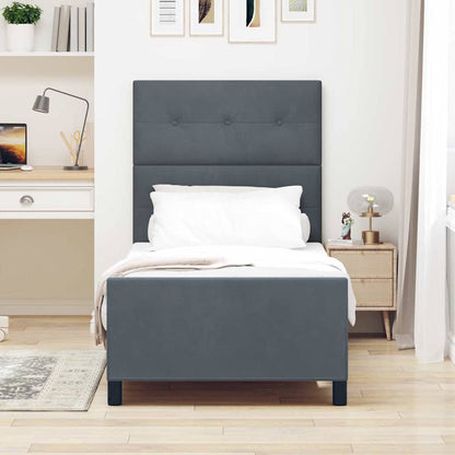 Letto a molle con testiera Grigio scuro 90 x 200 cm Velluto | homemem39
