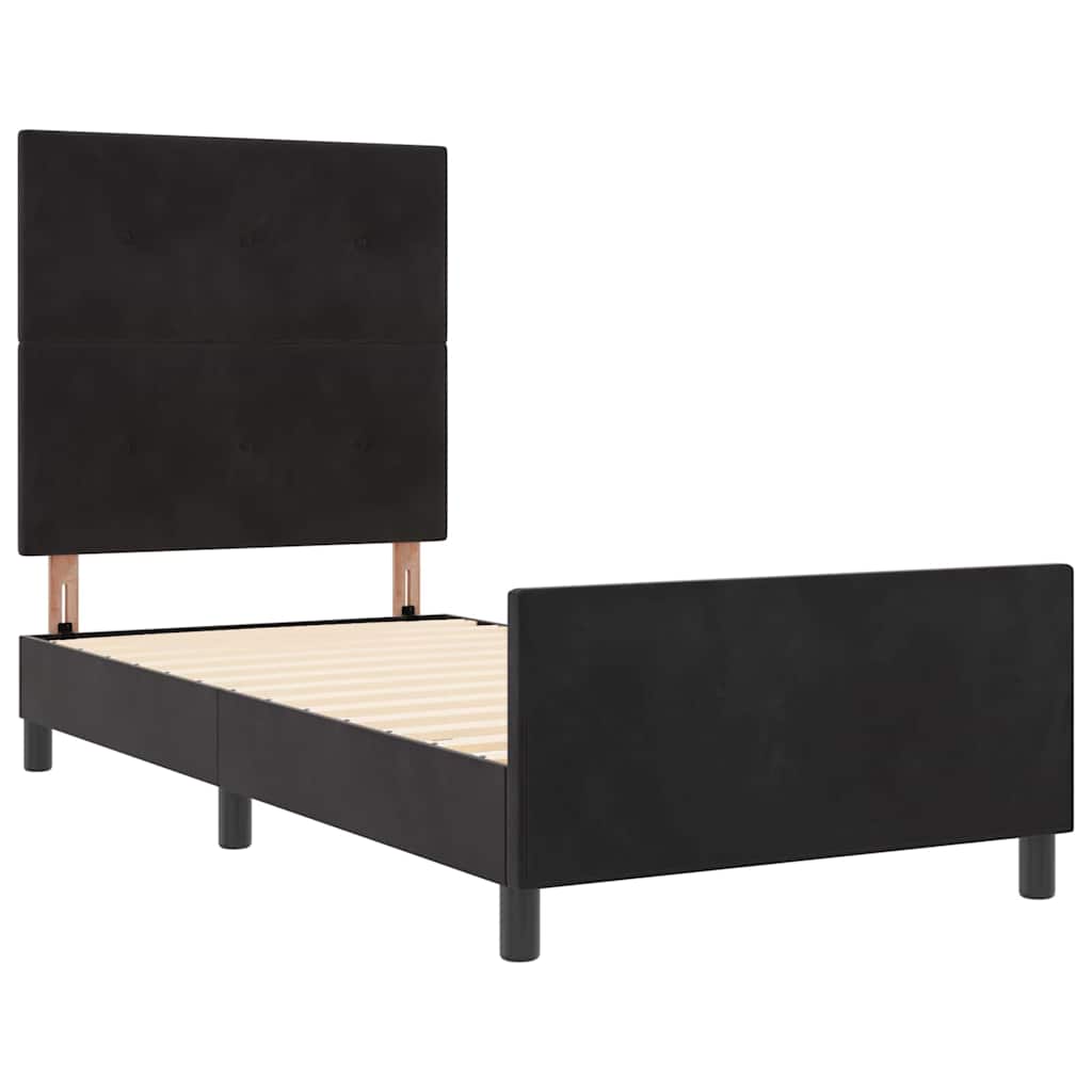 Letto a molle con testiera Nero 90 x 200 cm Velluto | homemem39