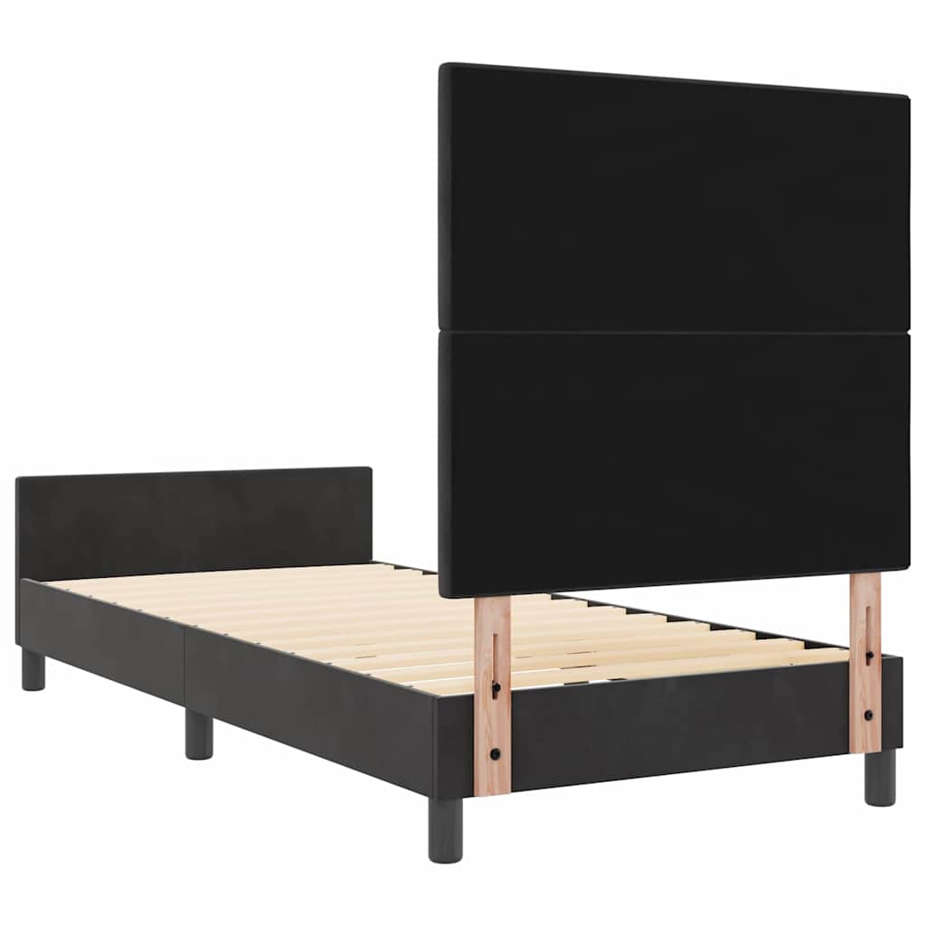 Letto a molle con testiera Nero 90 x 200 cm Velluto | homemem39
