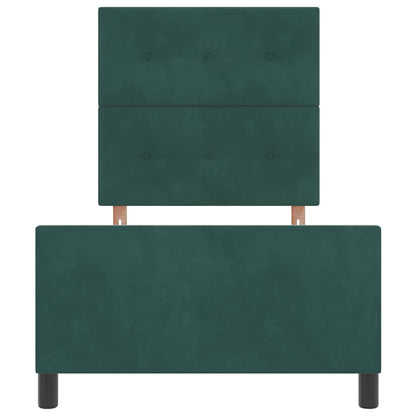 Struttura del letto Verde scuro 90 x 200 cm Velluto