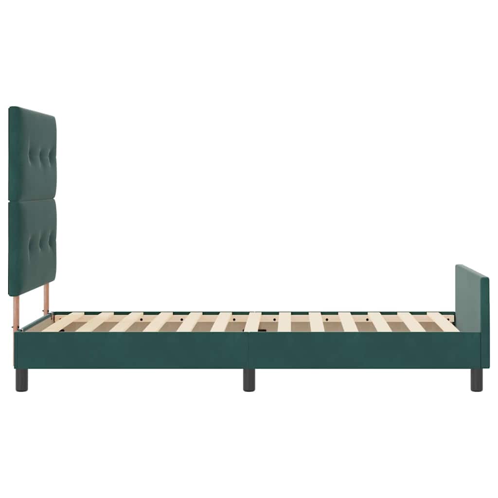 Struttura del letto Verde scuro 90 x 200 cm Velluto