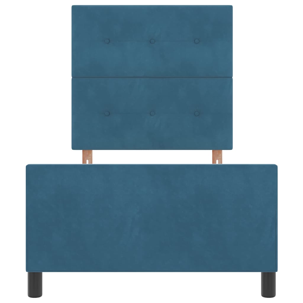 Letto a molle con testiera Blu Scuro 90 x 200 cm Velluto | homemem39