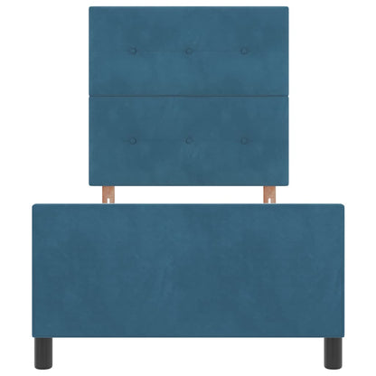 Letto a molle con testiera Blu Scuro 90 x 200 cm Velluto | homemem39