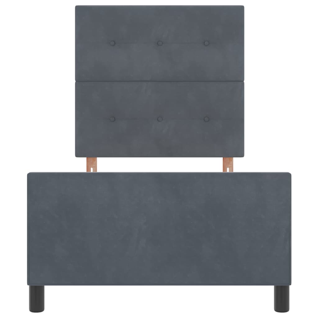 Struttura del letto Grigio scuro 100 x 200 cm Velluto