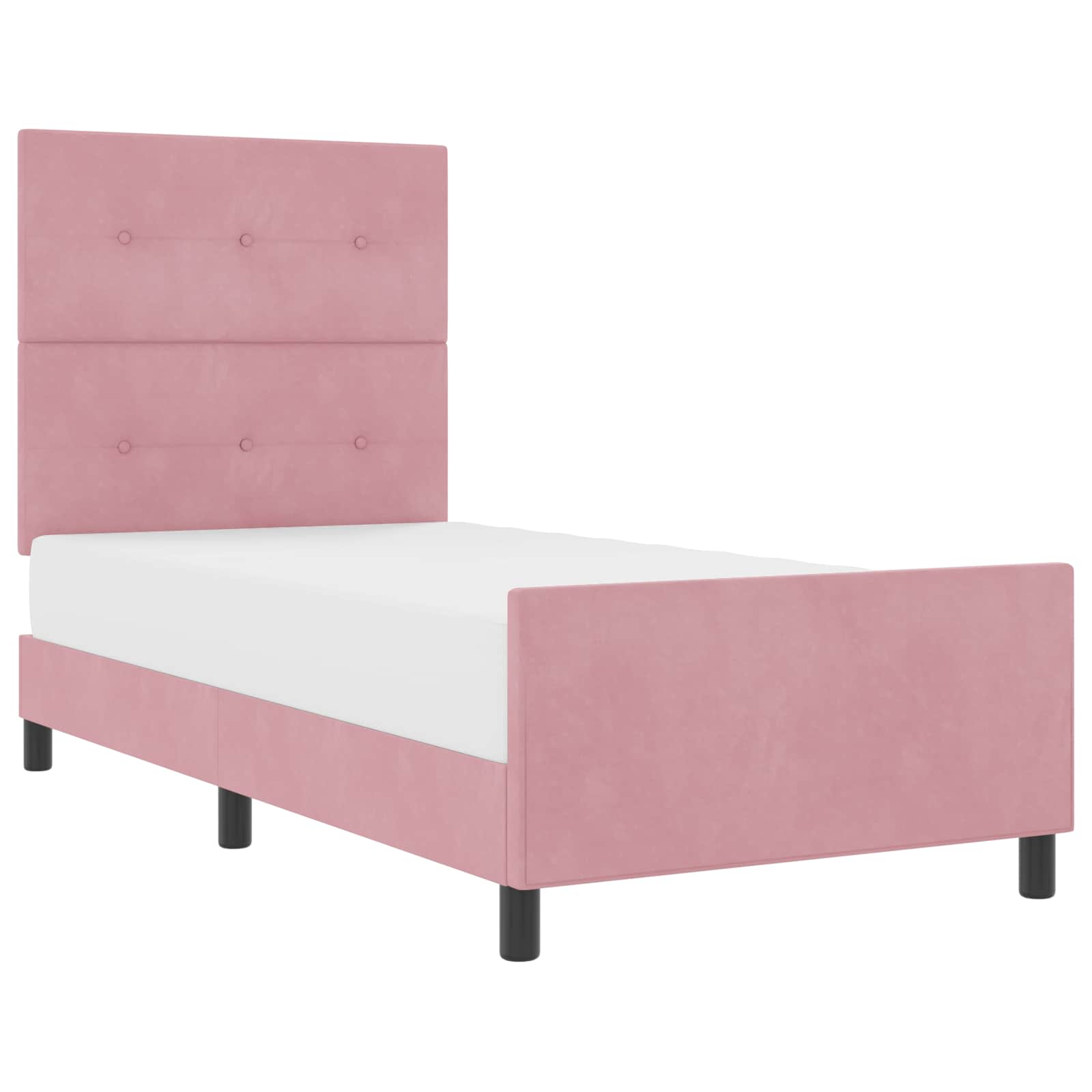 Letto a molle con testiera Rosa 100 x 200 cm Velluto | homemem39