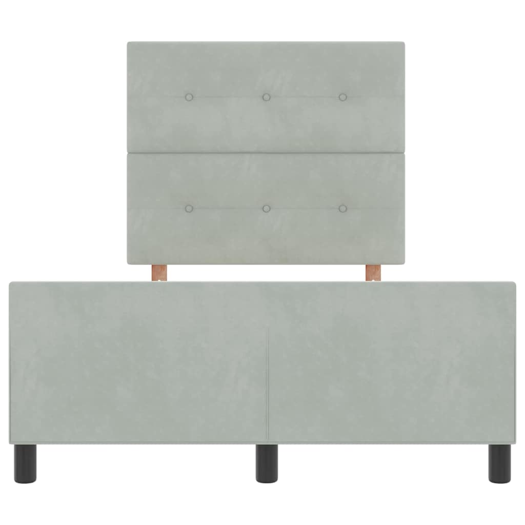 Letto a molle con testiera Grigio chiaro 120 x 190 cm Velluto