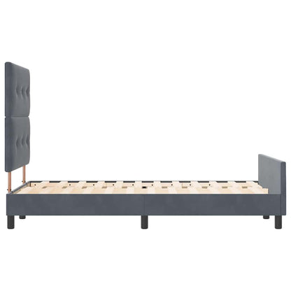 Letto a molle con testiera Grigio scuro 120 x 190 cm Velluto | homemem39