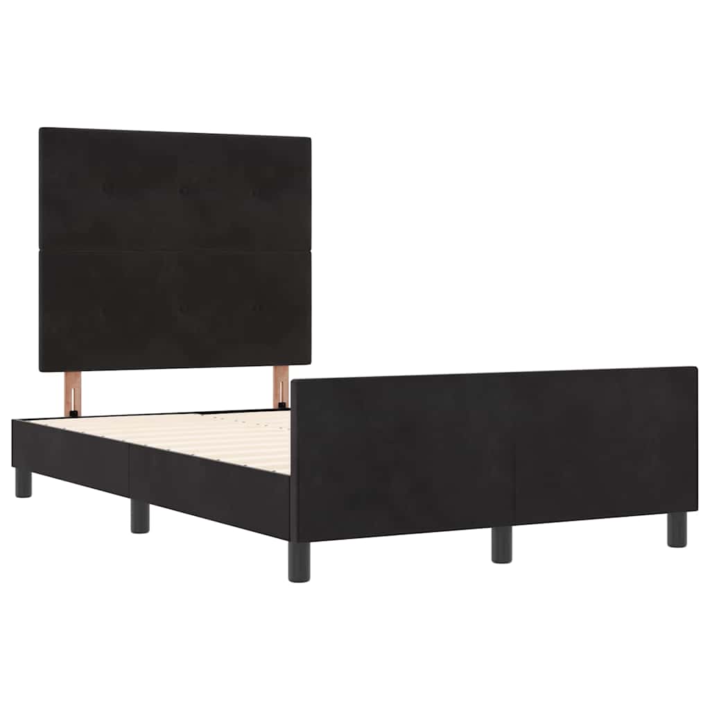 Letto a molle con testiera Nero 120 x 190 cm Velluto | homemem39