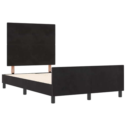 Letto a molle con testiera Nero 120 x 190 cm Velluto | homemem39
