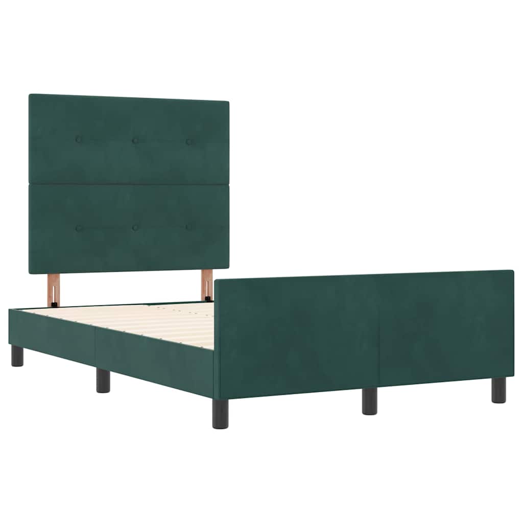 Letto a molle con testiera Verde Scuro 120 x 190 cm Velluto | homemem39