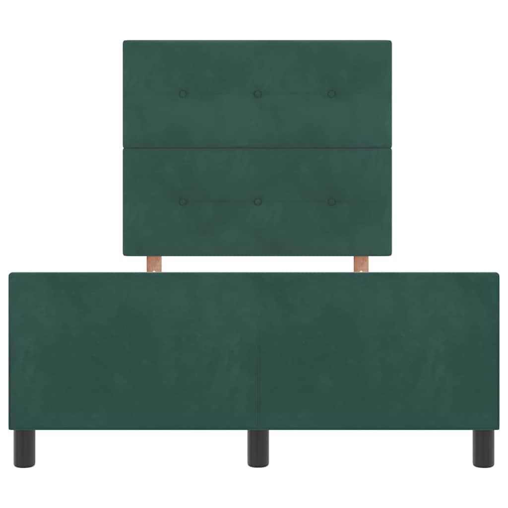 Letto a molle con testiera Verde Scuro 120 x 190 cm Velluto | homemem39
