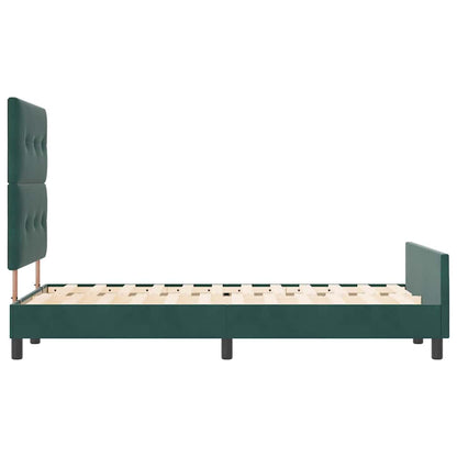 Letto a molle con testiera Verde Scuro 120 x 190 cm Velluto | homemem39