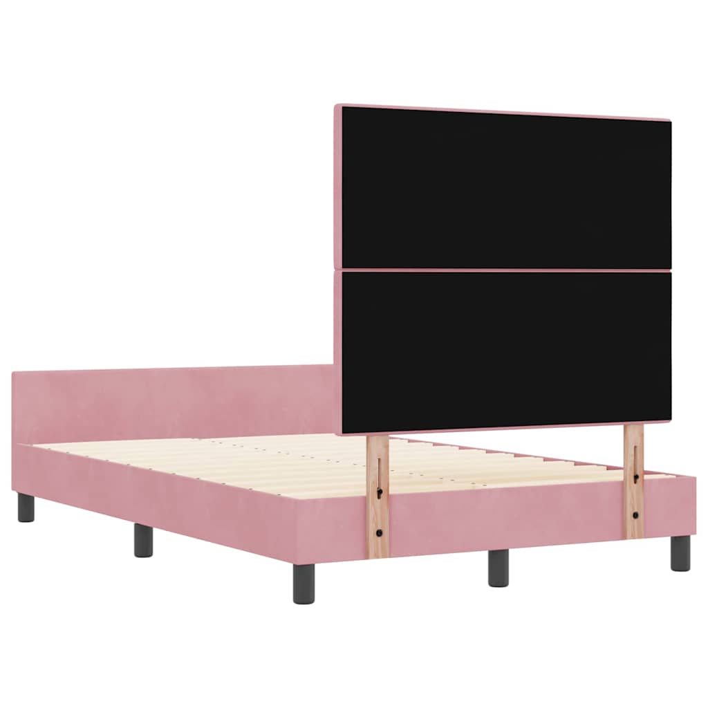Letto a molle con testiera Rosa 120 x 190 cm Velluto | homemem39
