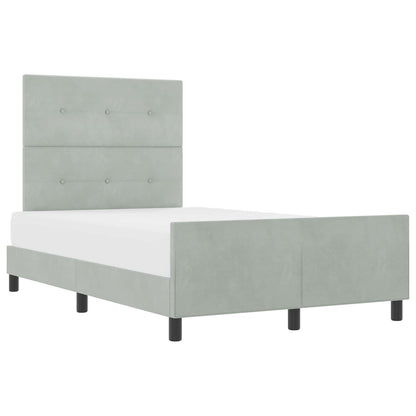 Letto a molle con testiera Grigio chiaro 120 x 200 cm Velluto