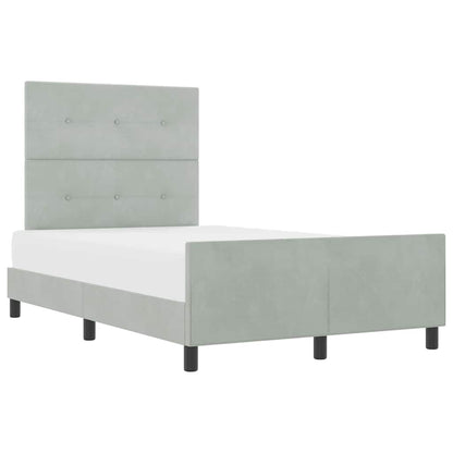 Struttura del letto Grigio chiaro 120 x 200 cm Velluto