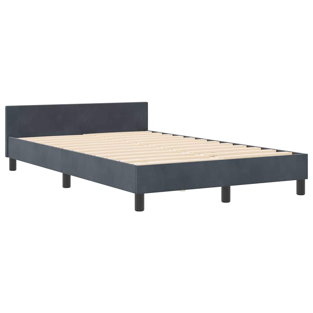 Struttura del letto Grigio scuro 120 x 200 cm Velluto