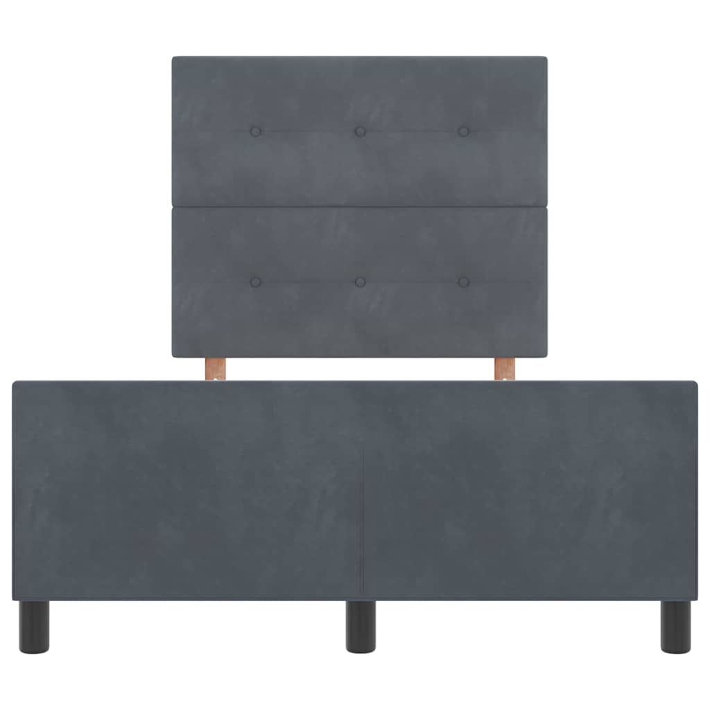 Struttura del letto Grigio scuro 120 x 200 cm Velluto