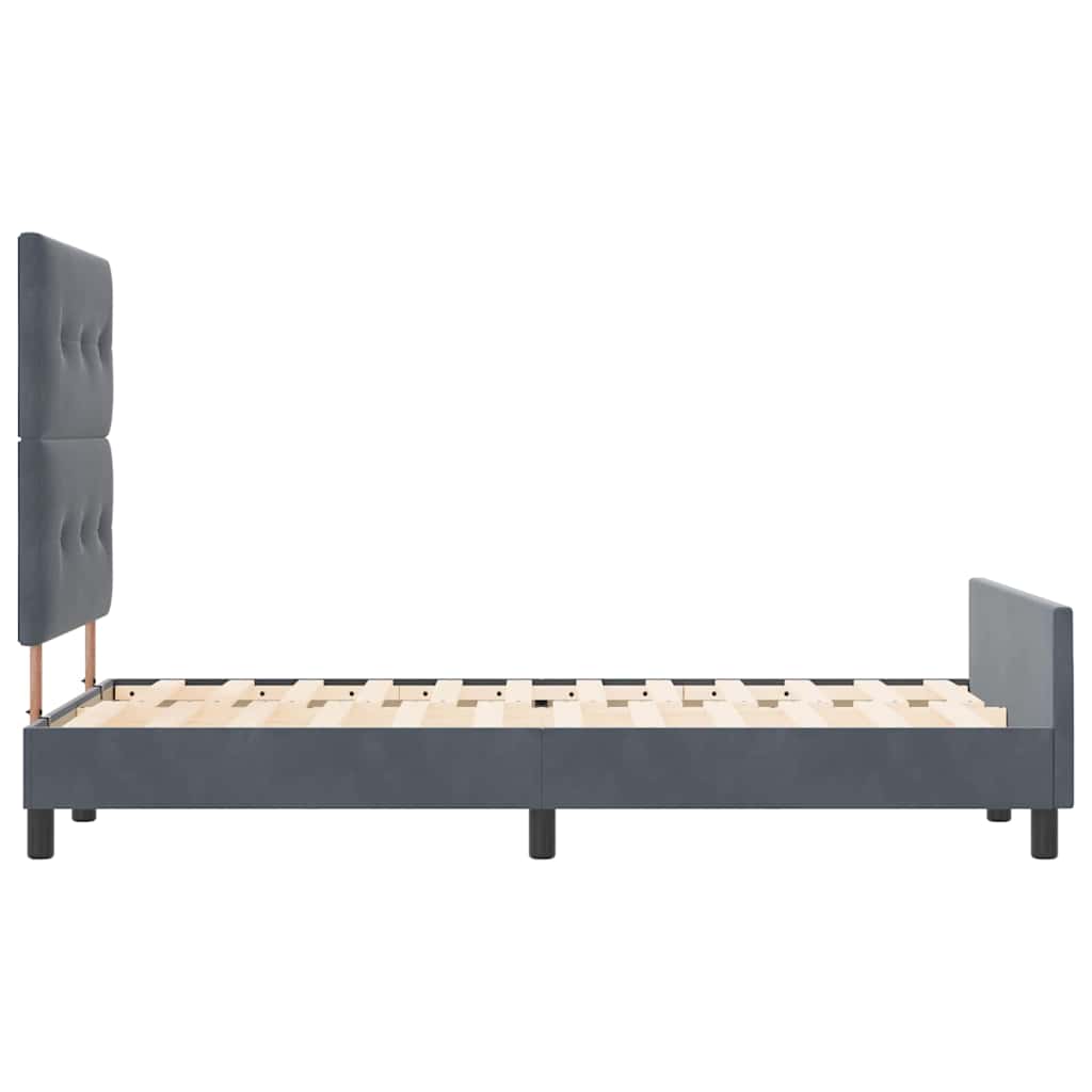 Struttura del letto Grigio scuro 120 x 200 cm Velluto