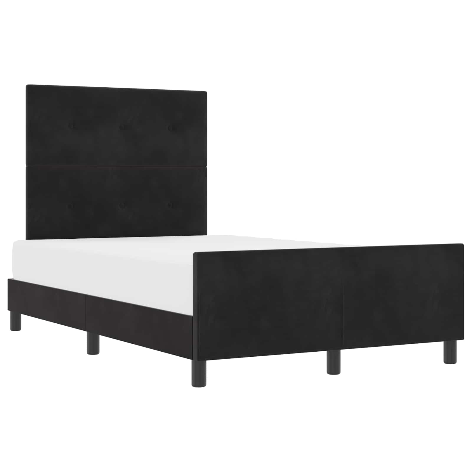 Letto a molle con testiera Nero 120 x 200 cm Velluto | homemem39