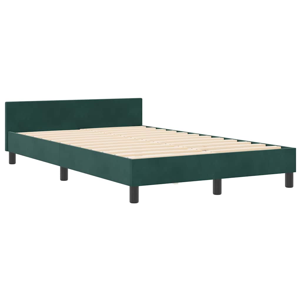Letto a molle con testiera Verde Scuro 120 x 200 cm Velluto | homemem39