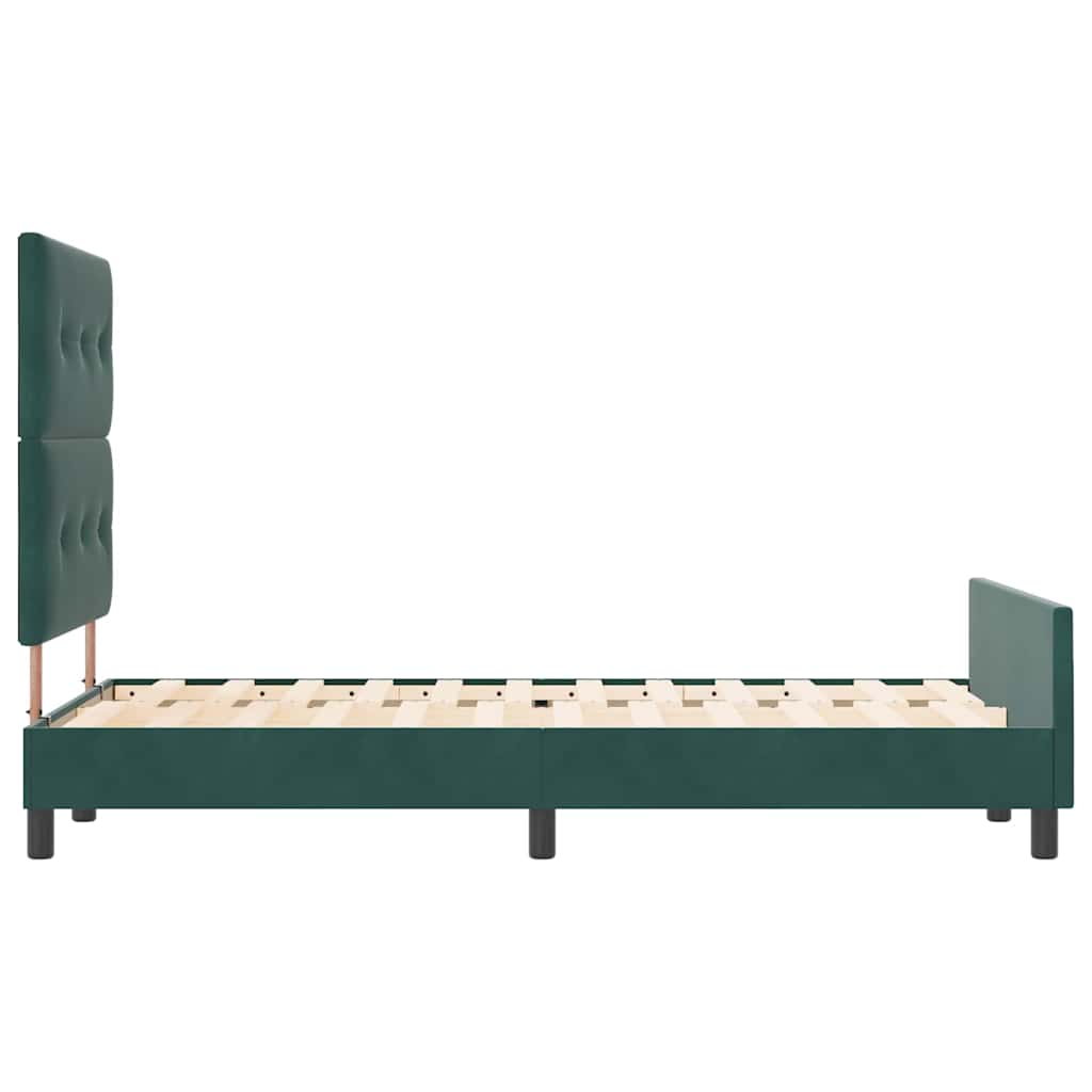Letto a molle con testiera Verde Scuro 120 x 200 cm Velluto | homemem39