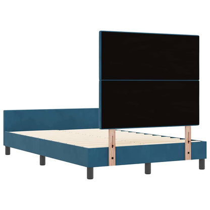 Letto a molle con testiera Blu Scuro 120 x 200 cm Velluto | homemem39