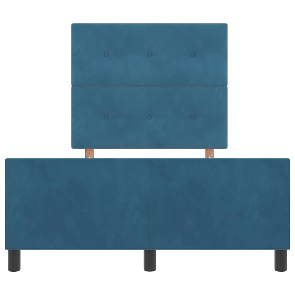 Letto a molle con testiera Blu Scuro 120 x 200 cm Velluto | homemem39