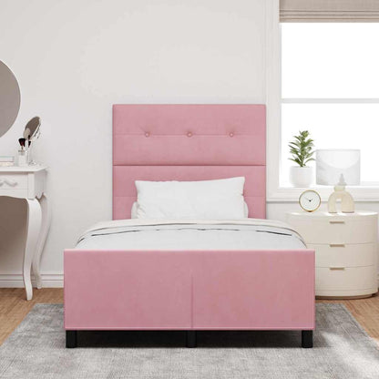 Letto a molle con testiera Rosa 120 x 200 cm Velluto | homemem39