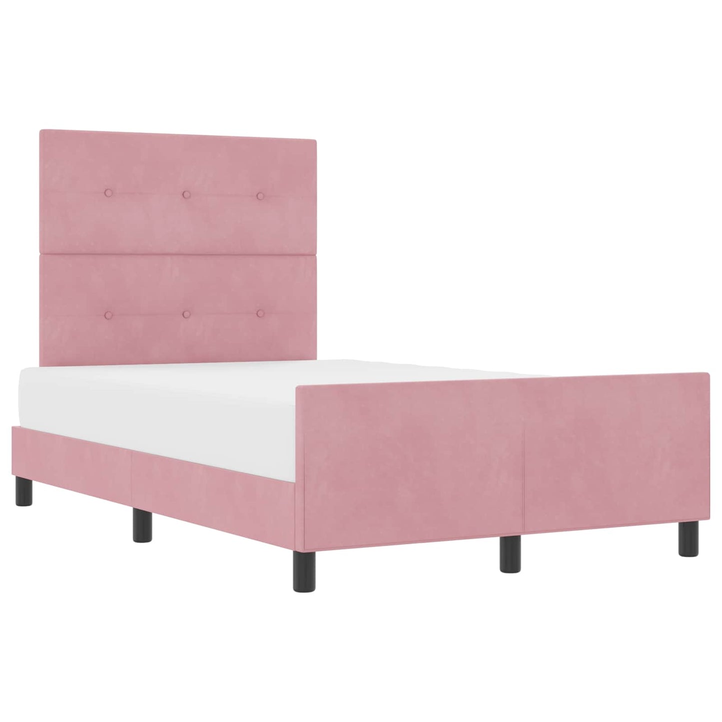 Letto a molle con testiera Rosa 120 x 200 cm Velluto | homemem39