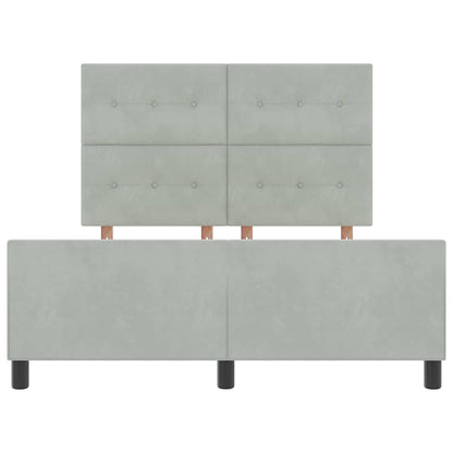 Letto a molle con testiera Grigio chiaro 140 x 190 cm Velluto