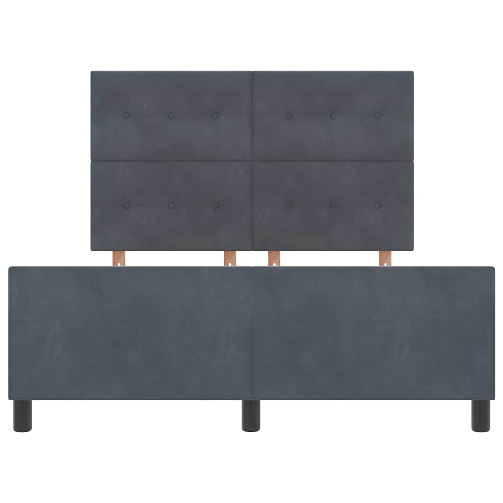 Letto a molle con testiera Grigio scuro 140 x 190 cm Velluto | homemem39