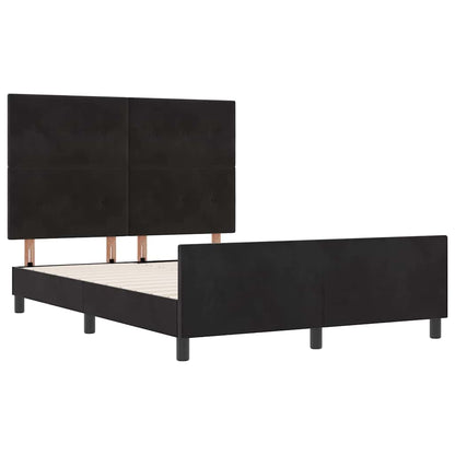 Letto a molle con testiera Nero 140 x 190 cm Velluto | homemem39