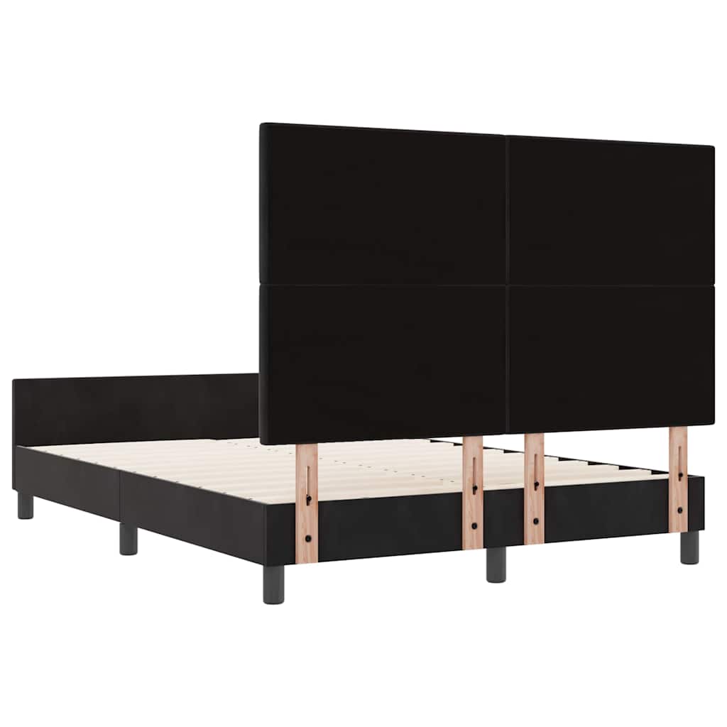 Letto a molle con testiera Nero 140 x 190 cm Velluto | homemem39